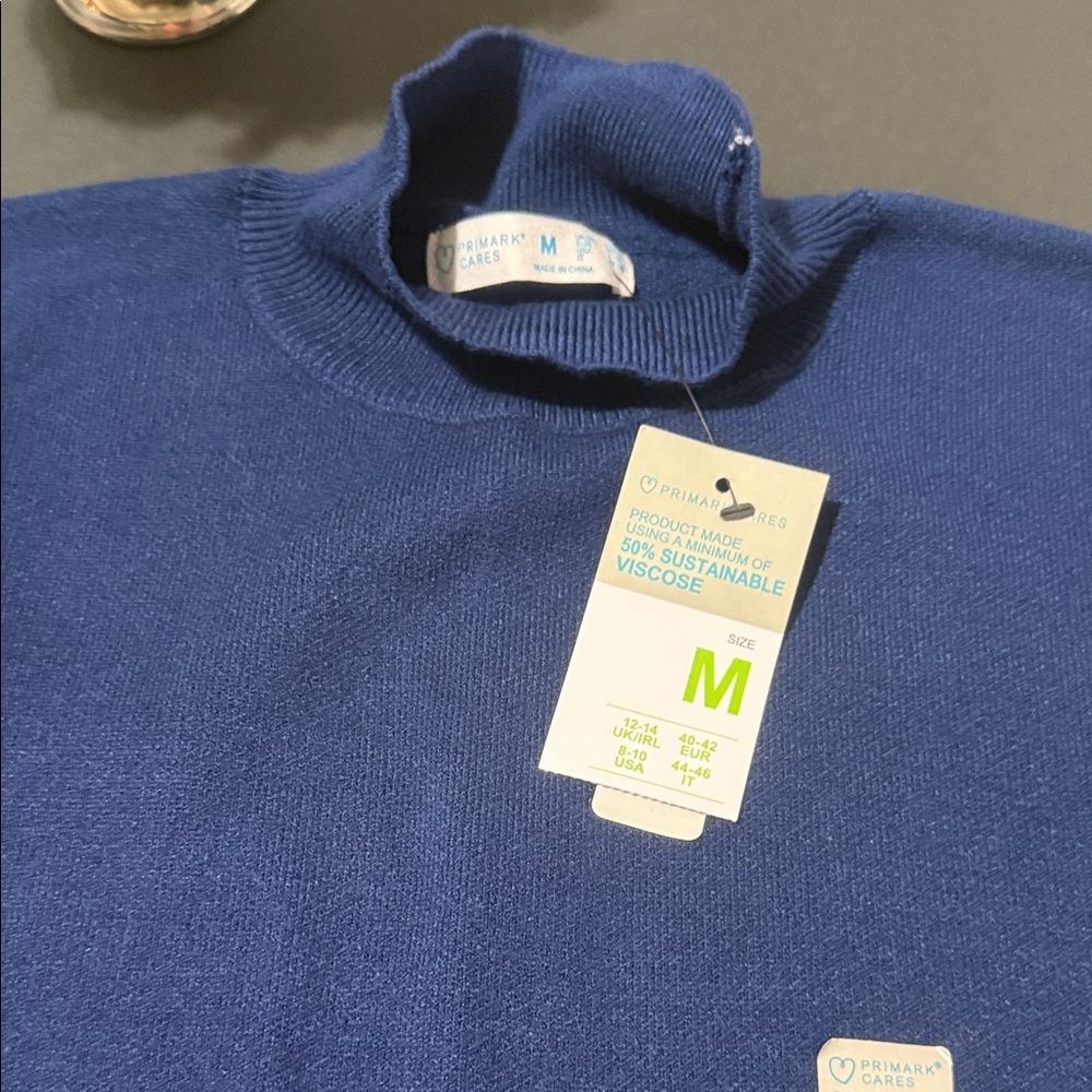 Primark Men's Turtleneck Sweater in Deep Blue